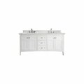 James Martin Vanities Palisades 72in Double Vanity, Bright White w/ 3 CM Ethereal Noctis Quartz Top 527-V72-BW-3ENC